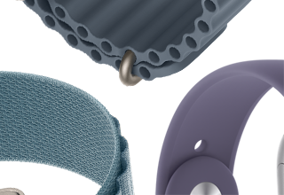 Bracelet Apple Watch Series 11 : Bracelet Sport brume violette, Bracelet Océan bleu maritime, Boucle Alpine bleu ciel